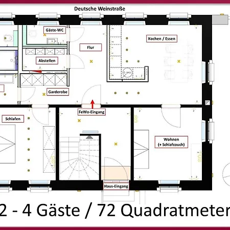 Neue90 - Fewo Steinacker, Weinstrasse Kallstadt Pfalz, 2Zkb - Keine Monteure Exterior photo