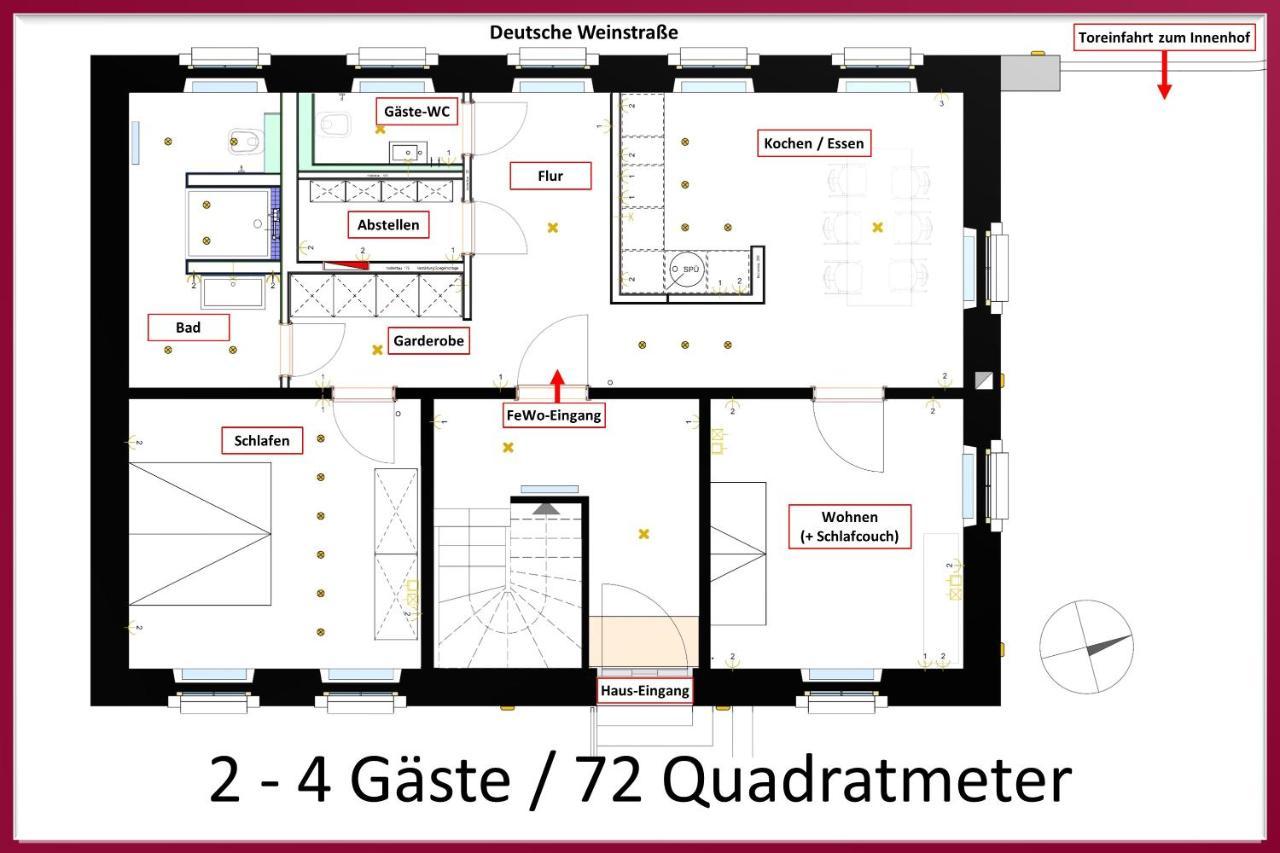 Neue90 - Steinacker, Weinstrasse Pfalz, 2zkb - Keine Monteure *